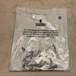 BRAND NEW: Dutch Bros Cat “Always Stoked” Gray T-Shirt, Mens XL